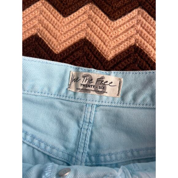 NWT We the Free People Light Blue - Light Wash Denim Shorts sz 26 - Picture 6 of 9